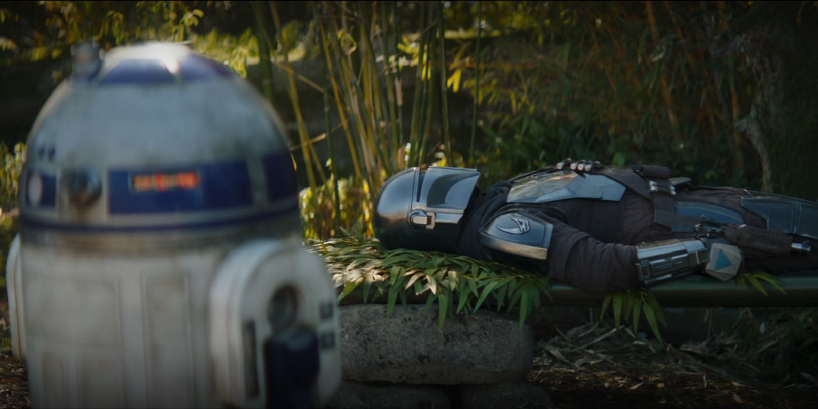 Din Djarin sleeps in The Book of Boba Fett, played by Pedro Pascal.