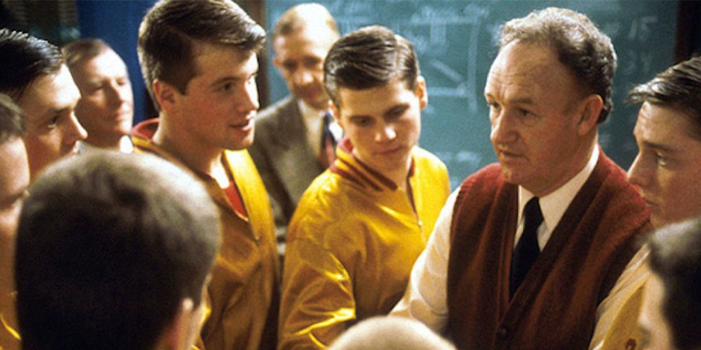 Gene Hackman and the Hoosiers team
