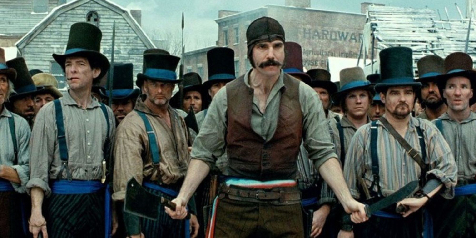 Daniel Day-Lewis leads his gang in Gangs of New York.