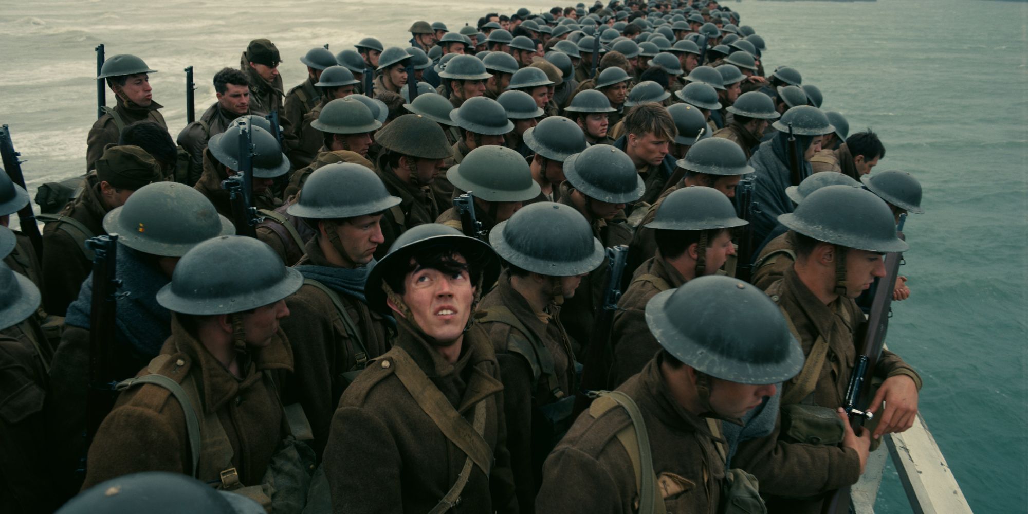 A Group of Soldiers at Dunkirk Directed by Christopher Nolan