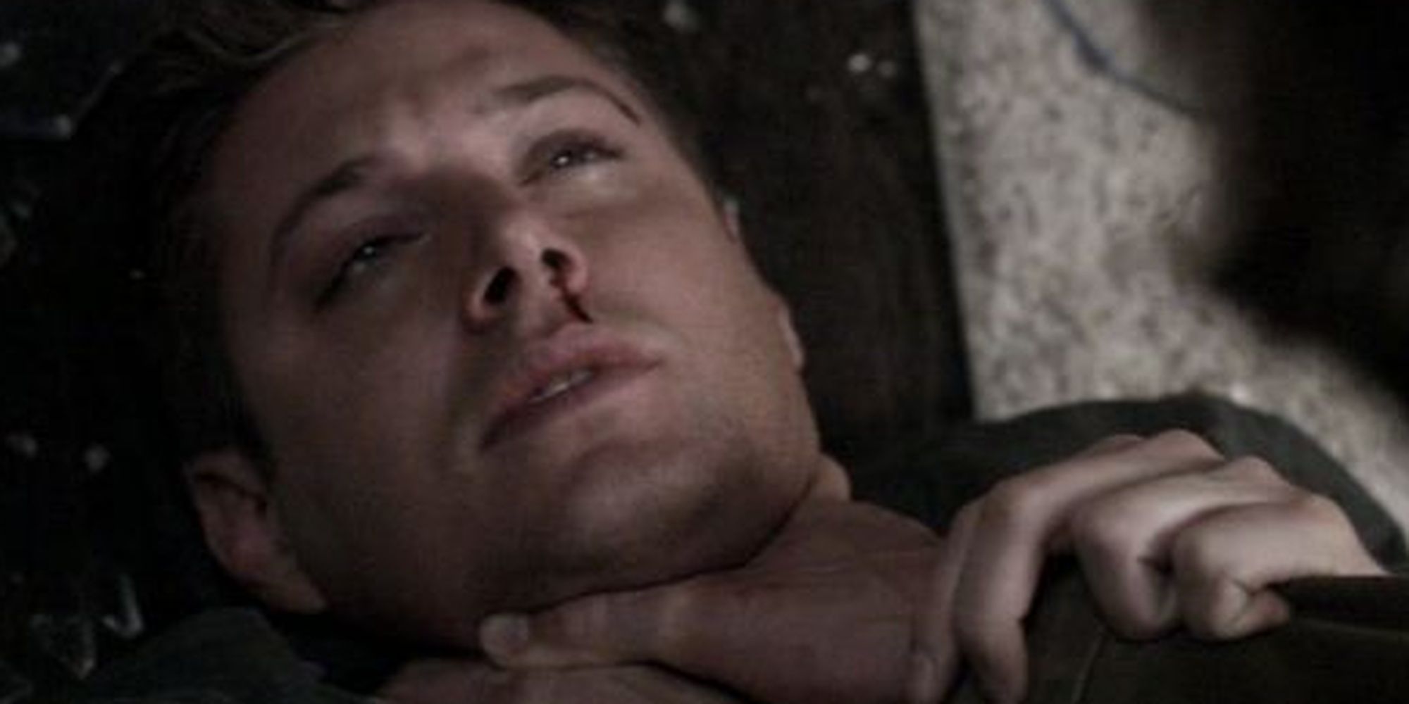 Sam strangles Dean when the dam breaks season 4