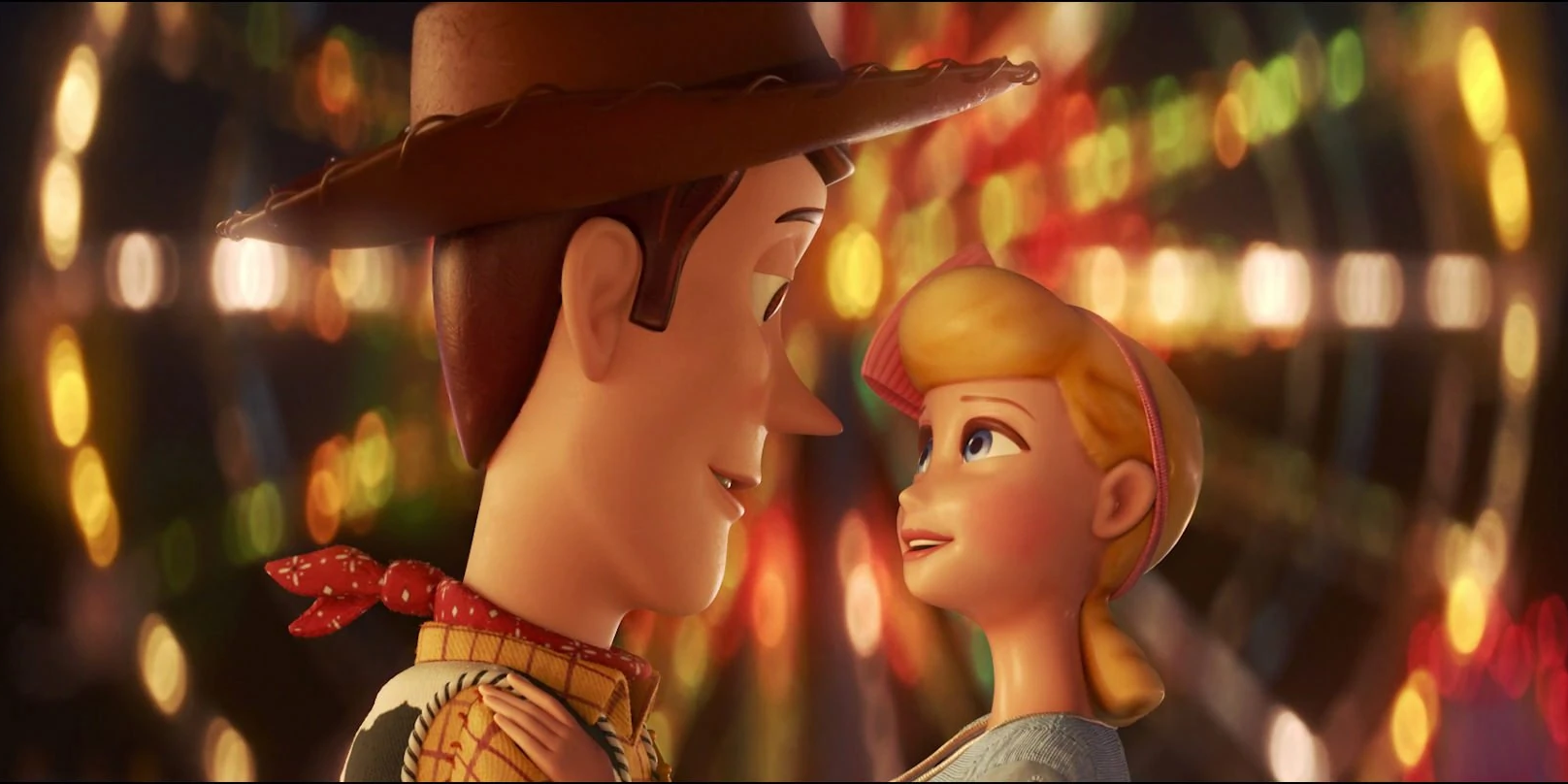 Woody and Bo Peep in Toy Story 4