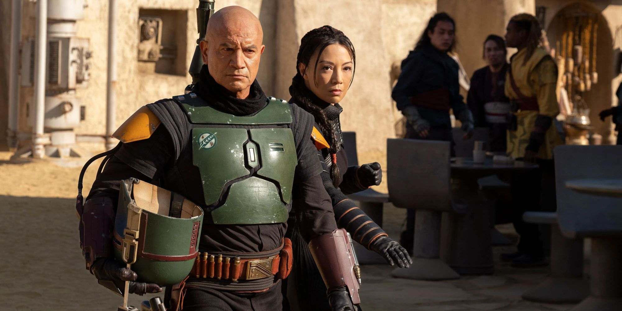 Boba Fett and Fenech Shand in The Book of Boba Fett