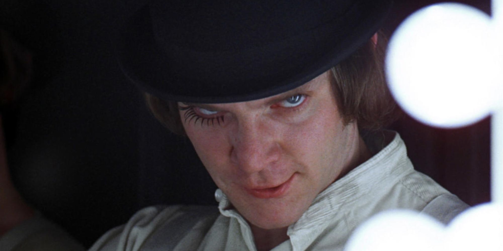 Malcolm McDowell as Alex DeLarge in A Clockwork Orange