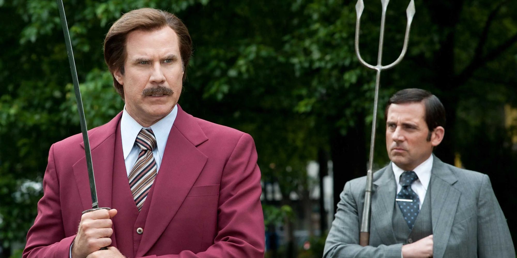 Will Ferrell and Steve Carell getting ready for the fight