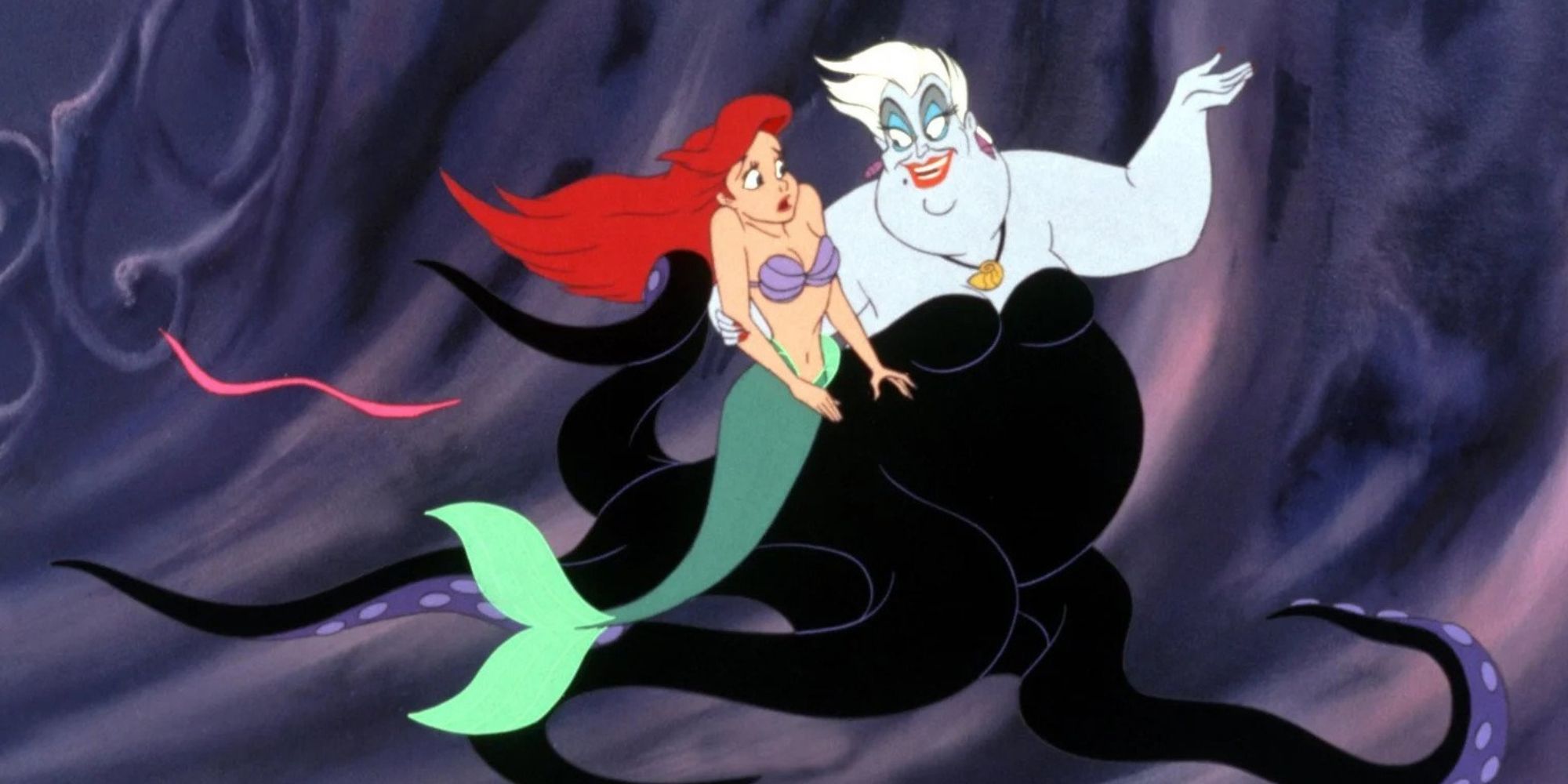 Jodi Benson as Ariel and Pat Carroll as Ursula in The Little Mermaid