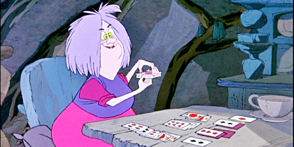 Madame Mim plays cards
