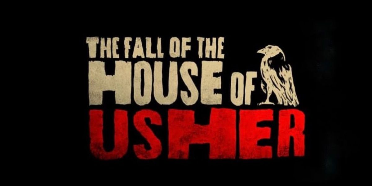 The words Fall of the House of Usher on a black background 