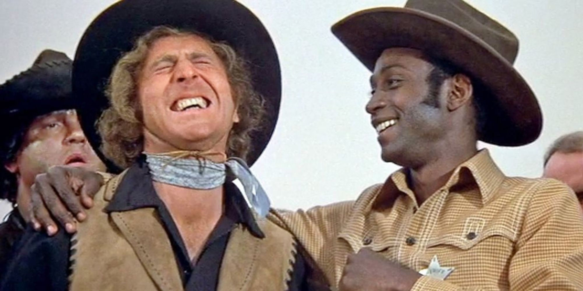 Gene Wilder and Clevon Little Laugh in Blazing Saddles