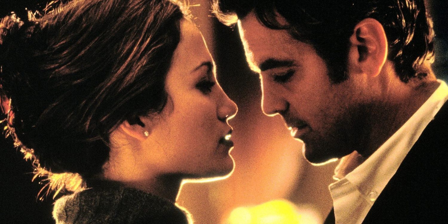 Jennifer Lopez and George Clooney are about to kiss in 1998's Out of Sight.