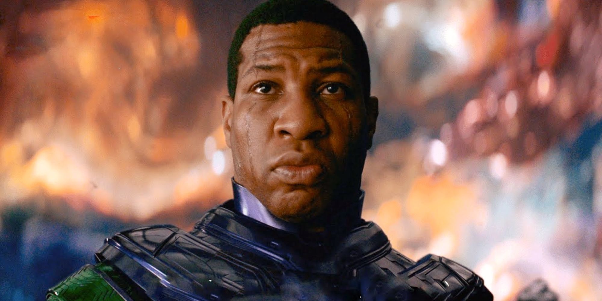 Jonathan Majors as Kang the Conqueror stares into the distance in Ant-Man and the Wasp: Quantum Mania.