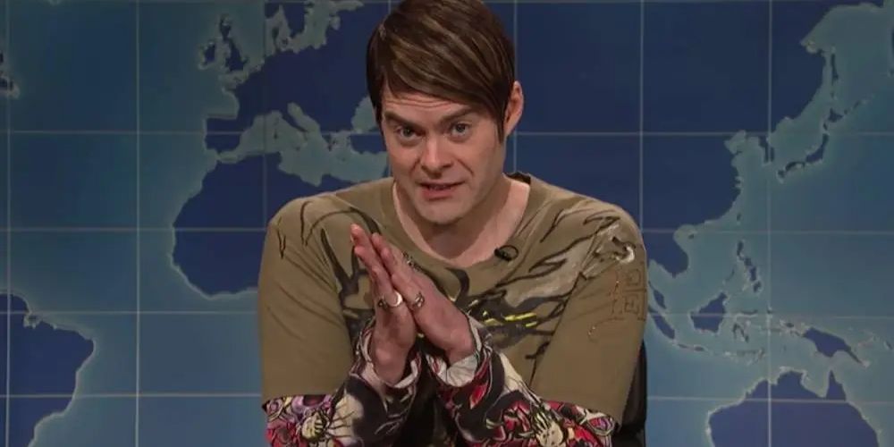 Screenshot of Bill Hader as Stephon in Saturday Night Live's Weekend Update.