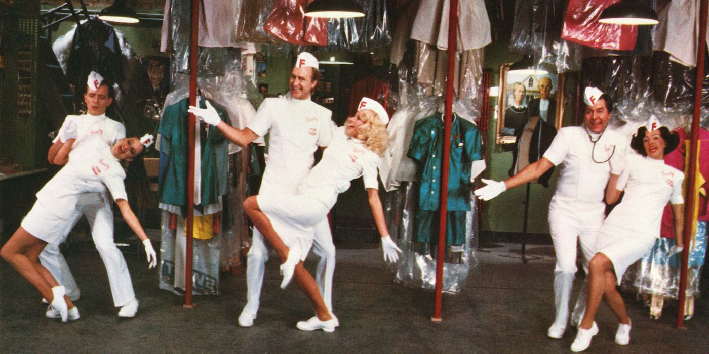 Dancers dressed as nurses in Shock Treatment