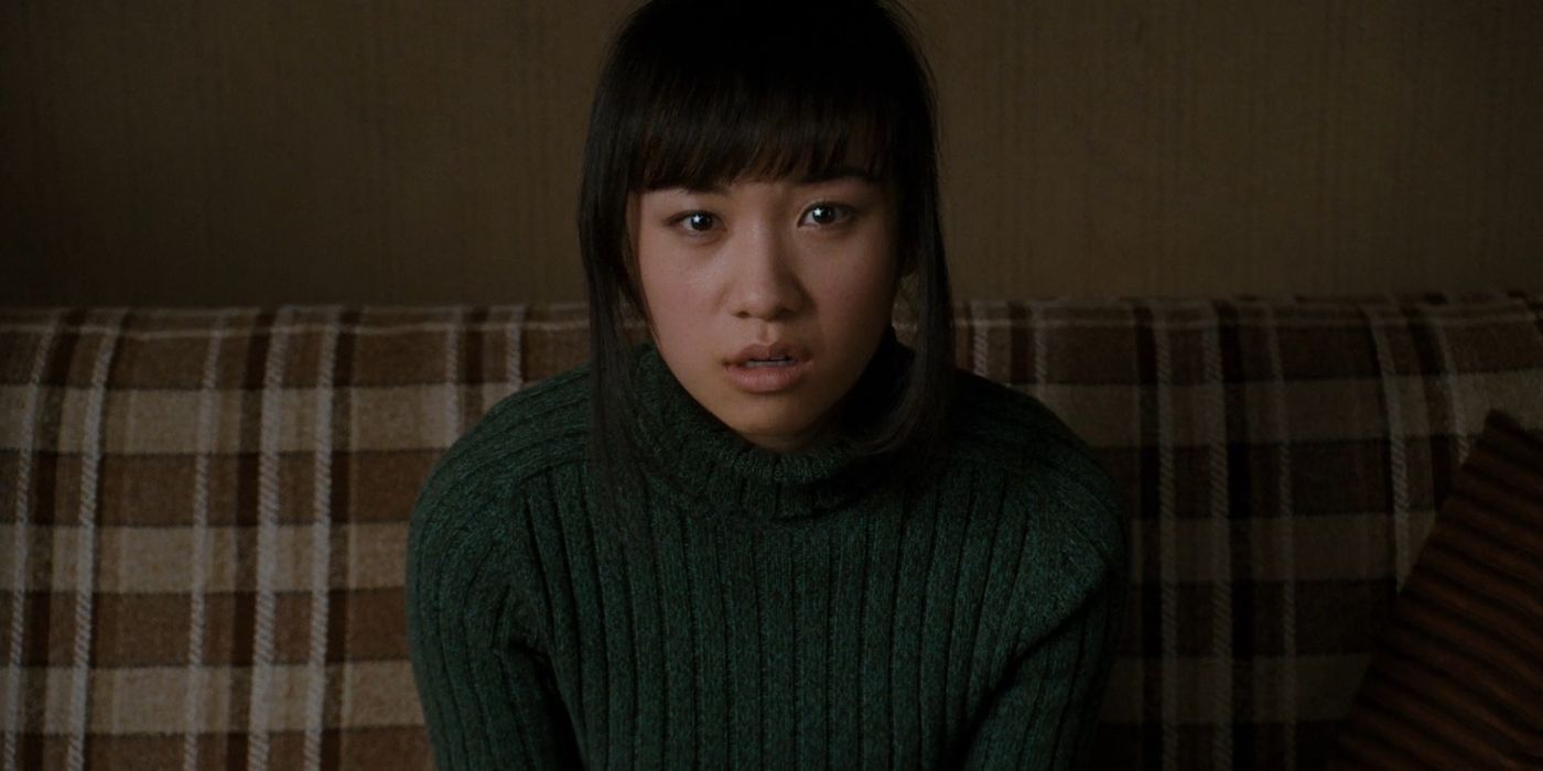 Ellen Wong sits on the couch as Knives Chau in Scott Pilgrim vs. the World. 