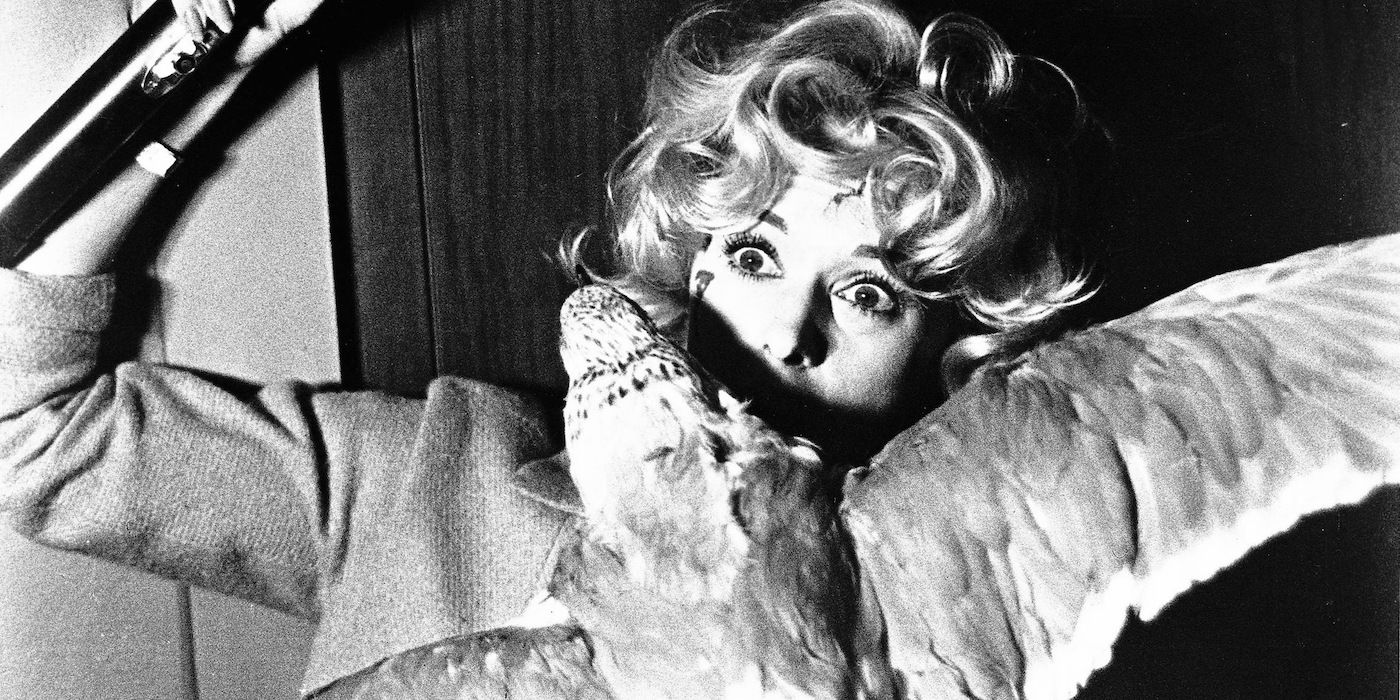 Tippi Hendren gets attacked in The Birds