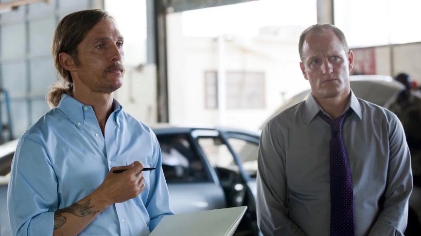 Matthew McConaughey and Woody Harrelson in the first season of True Detective. 