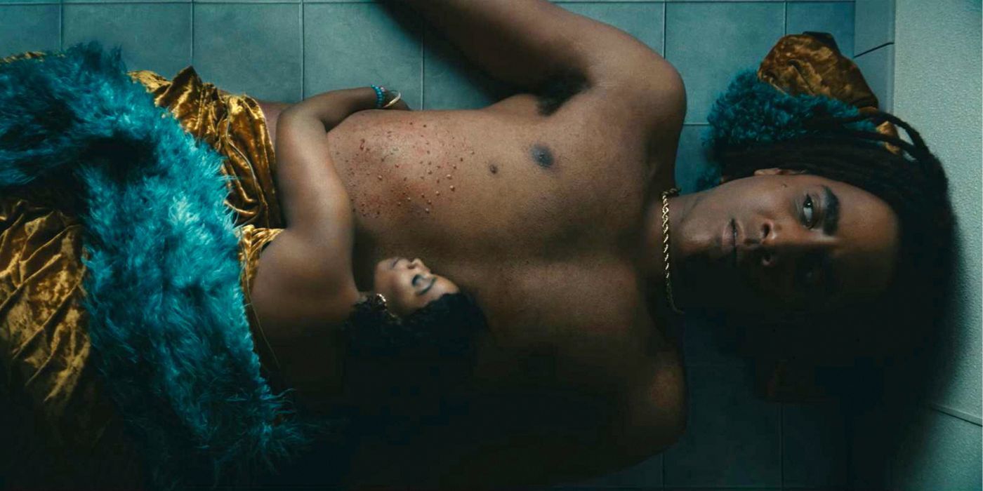 Jharrel Jerome shirtless as cutie in I'm a Virgo