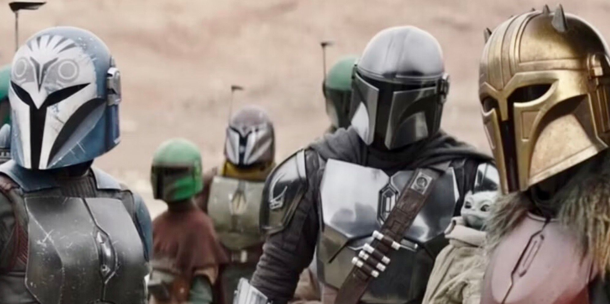 Mandalorians from different clans gathered in a group