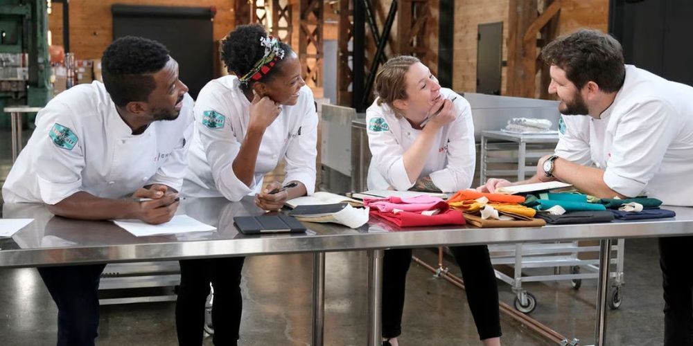 Chefs Chris Viod, Dawn Burrell, Sarah Howman and Gabe Erales discuss plans for their restaurant Penny.