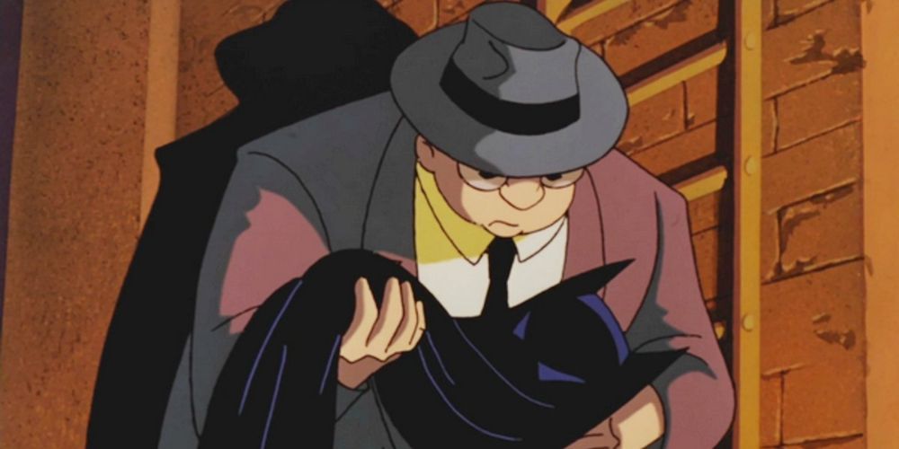 Sid squid holding Batman's hood.
