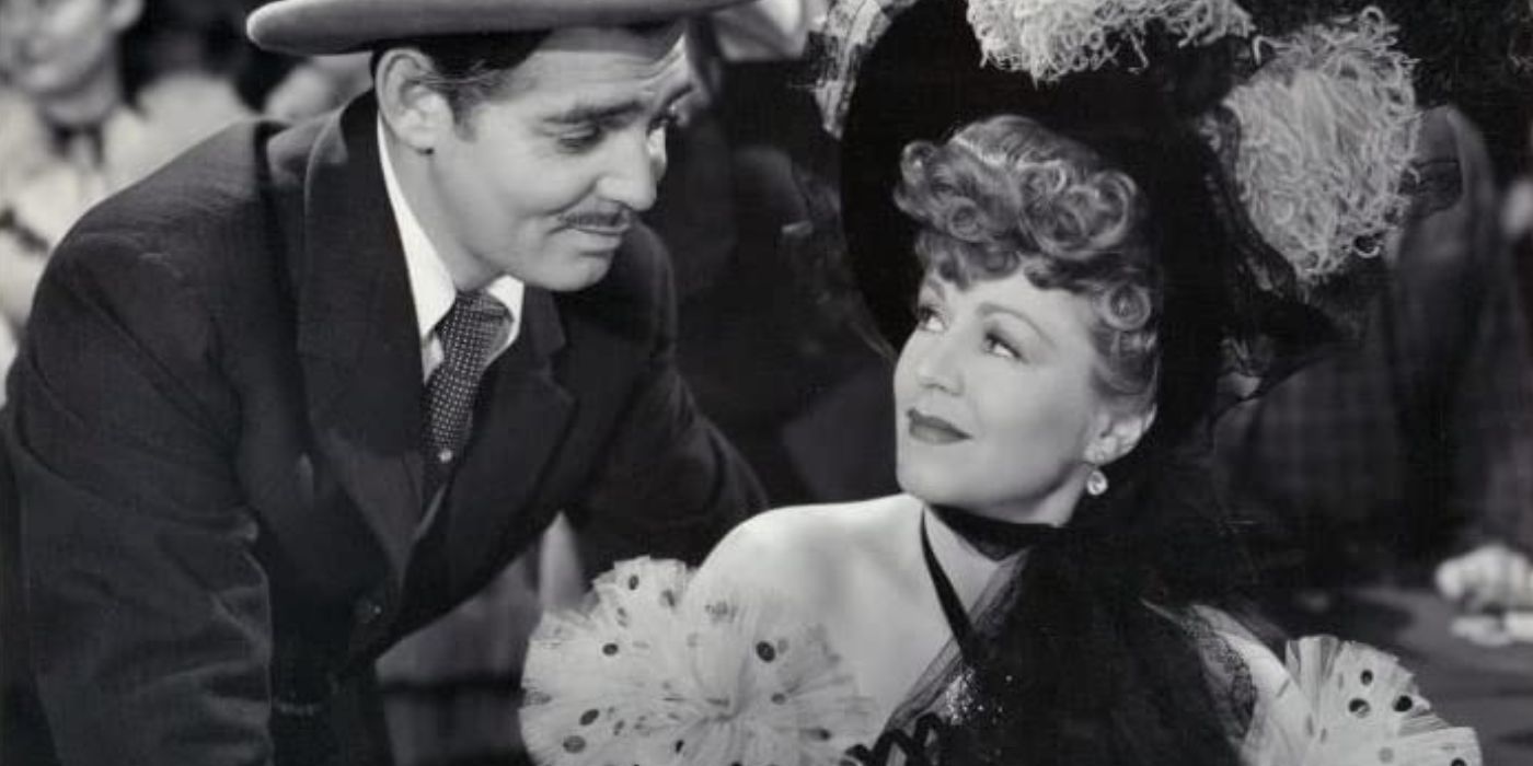 Clark Gable looks at Claire Trevor in Honky Tonk