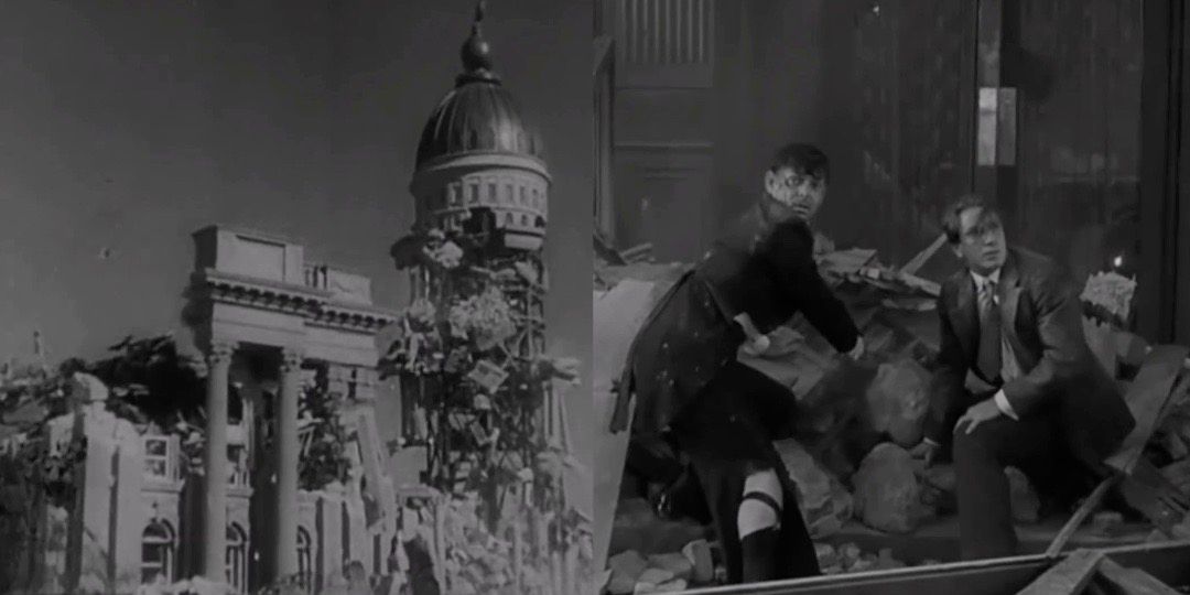 Scene from the 1906 San Francisco earthquake (1936), with Clark Gable