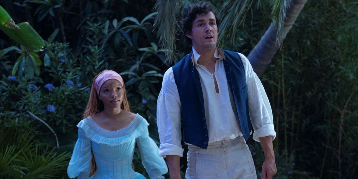 Halle Bailey as Ariel and John Hauer-King as Eric in The Little Mermaid, 2023