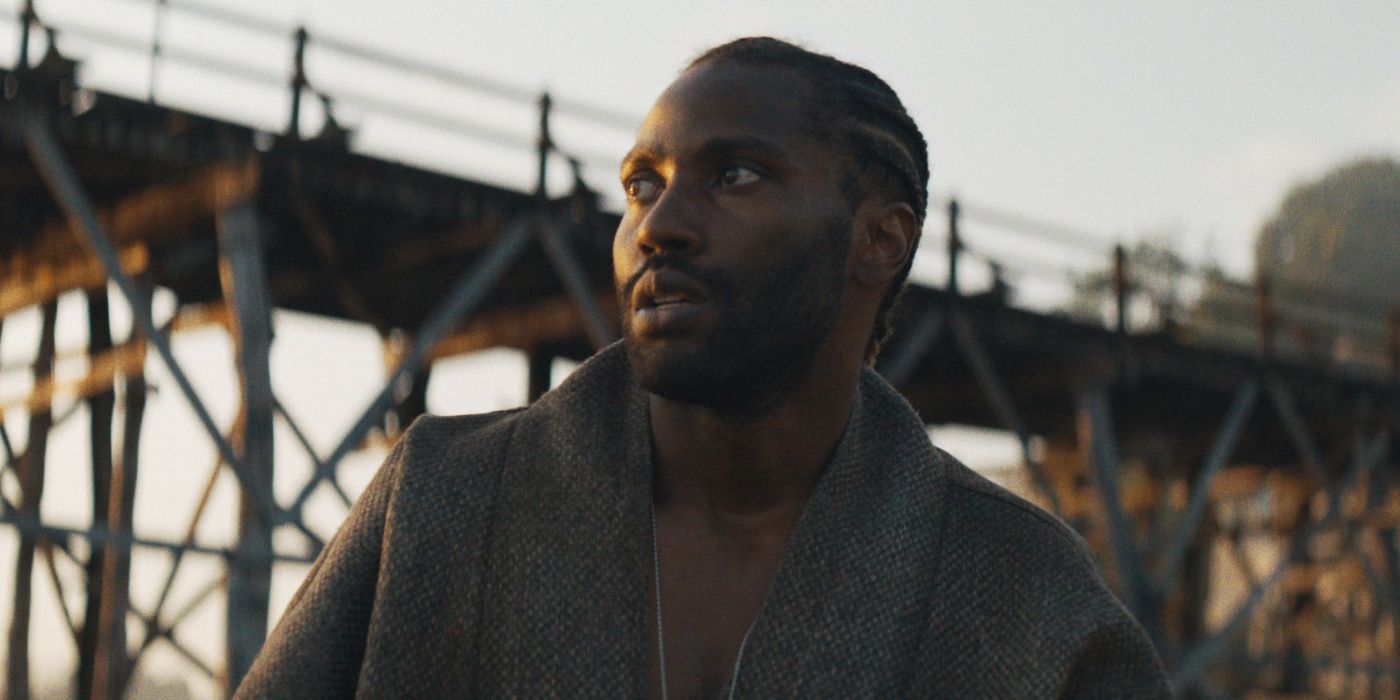 John David Washington outdoors as Joshua in The Maker 