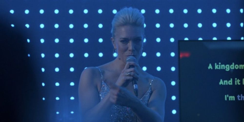 Rebecca (Hannah Waddingham) sings 