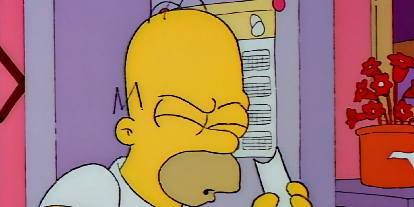 Homer Simpson (Dan Castellaneta) reacts with 