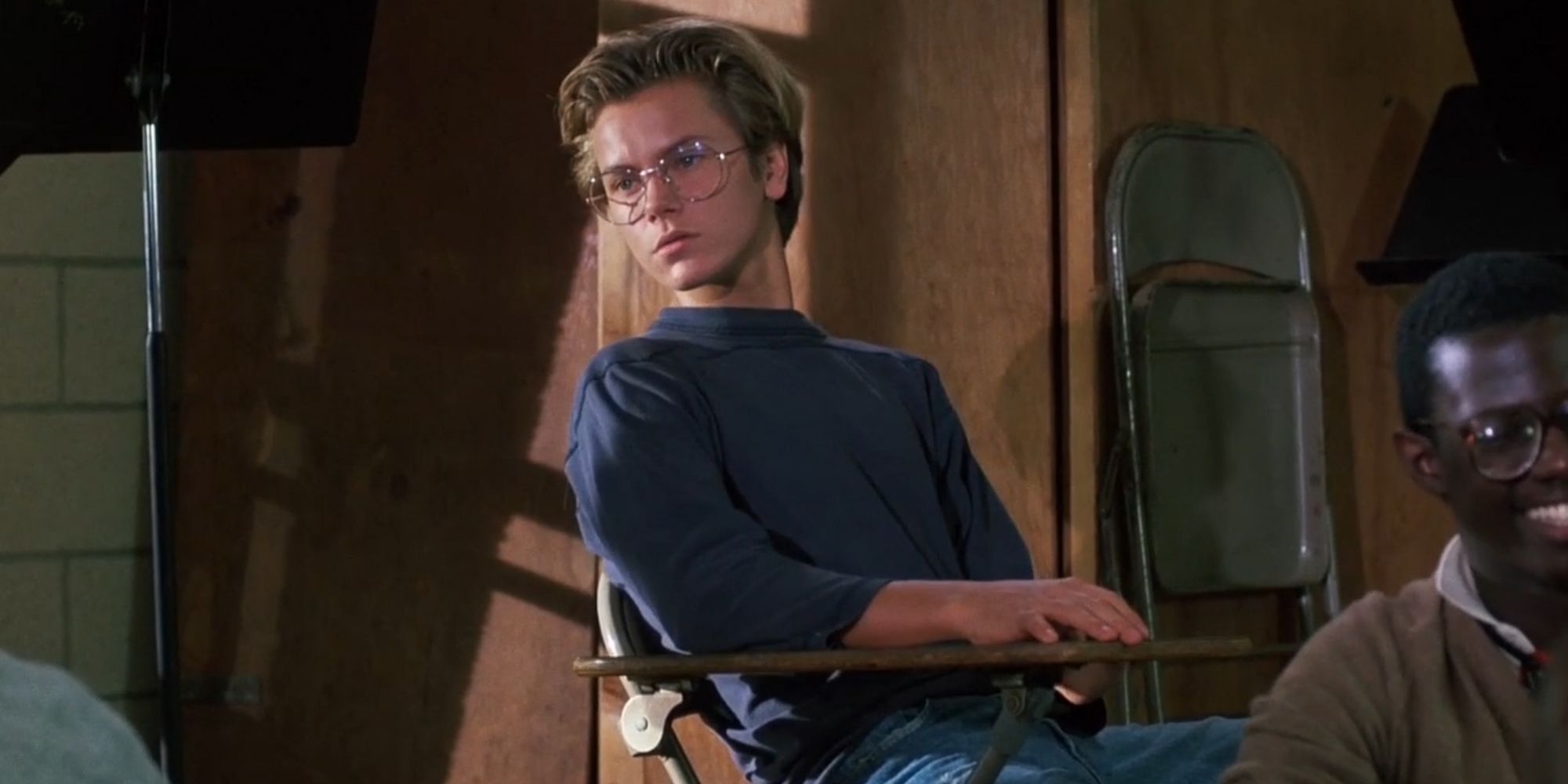 River Phoenix as Danny Pope at school in Running Empty (1988)