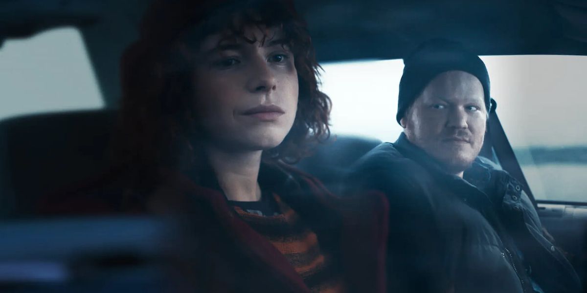 Jessie Buckley as Lucy and Jesse Plemons as Jake in the Netflix series I'm Thinking of Ending It.