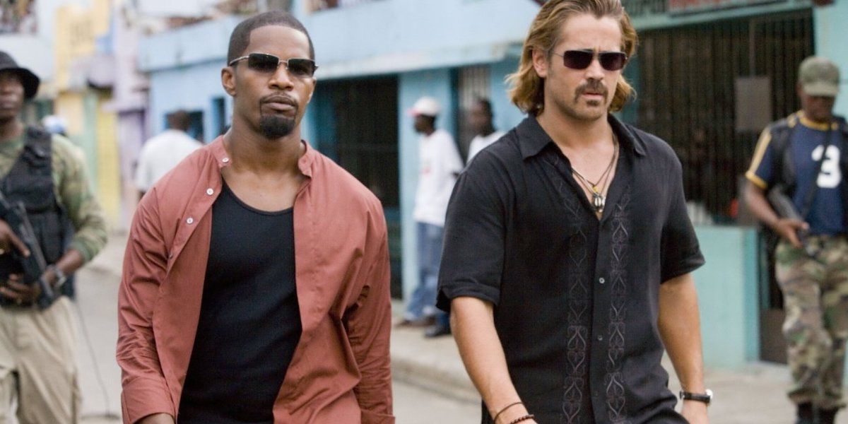 Jamie Foxx as Rico Tubbs and Colin Farrell as Sonny Crockett in Miami Vice