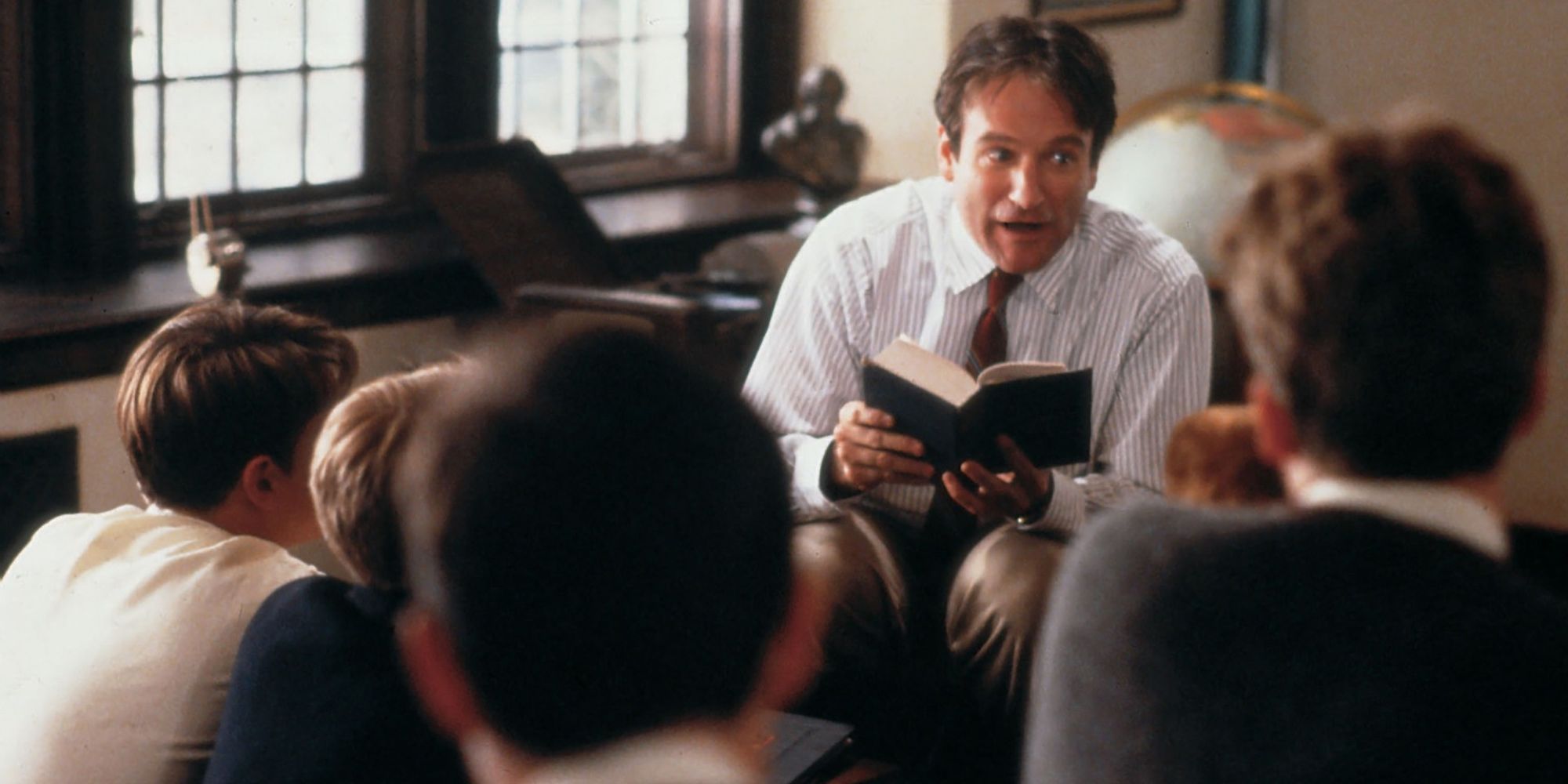 Mr. Keating reading to his students at the Dead Poets Society