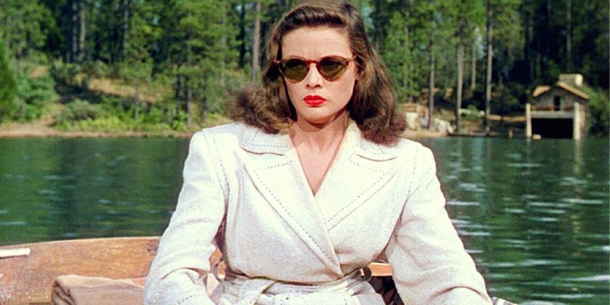 Gene Tierney on the lake in a boat in Leave Her in Heaven.