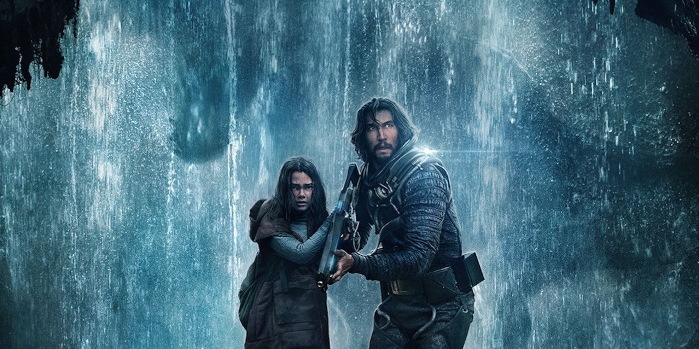 Adam Driver and Ariana Greenblatt in 65 poster