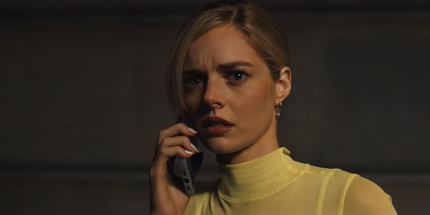Samara Weaving as Laura on the phone in Scream 6