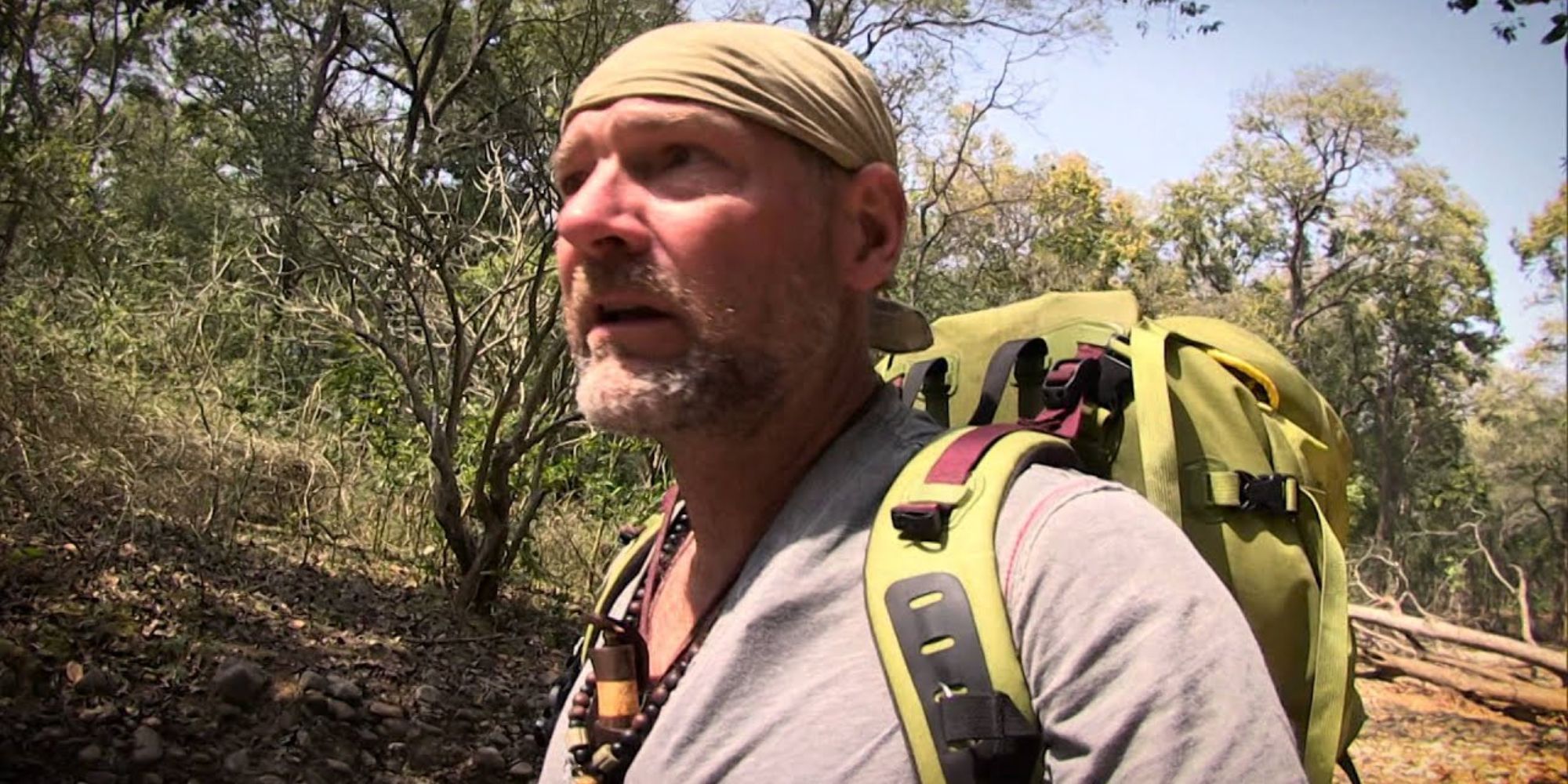 Les Stroud travels through the desert