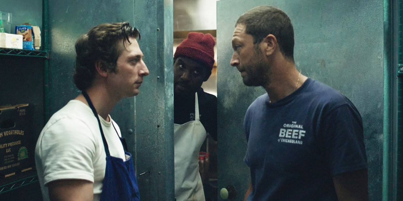 Jeremy Allen White, Lionel Boyce and Ebon Moss-Bachrak as Carmi, Marcus and Richie in Bear