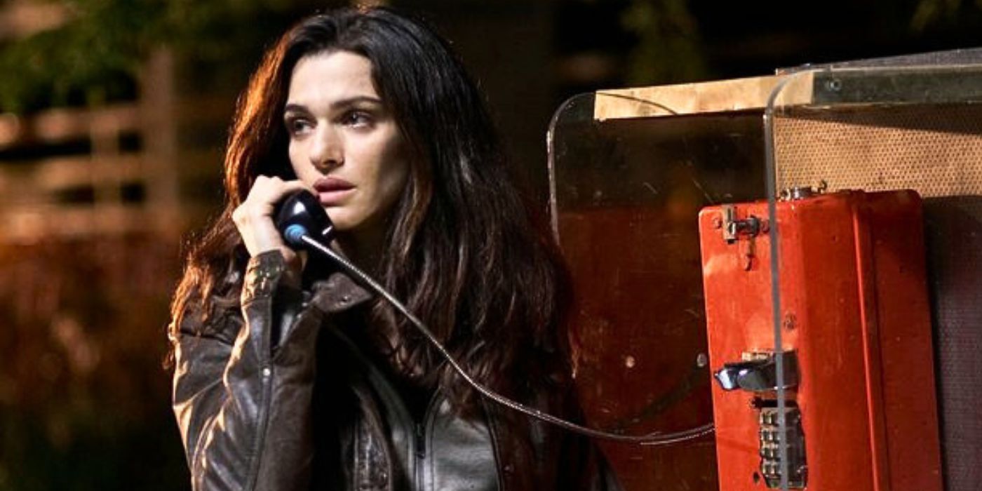 Rachel Weisz at a pay phone in Whistleblower